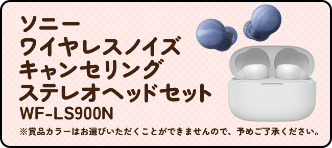 ソニー ワイヤレスノイズキャンセリングステレオヘッドセット WF-LS900N　※賞品カラーはお選びいただくことができませんので、予めご了承ください。